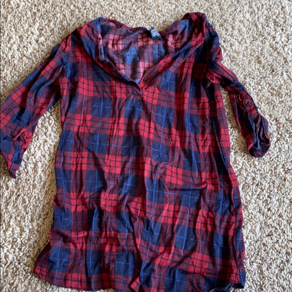 Half length button up flannel